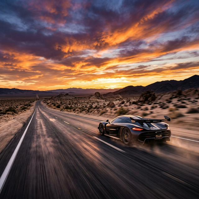 Koenigsegg on the open road